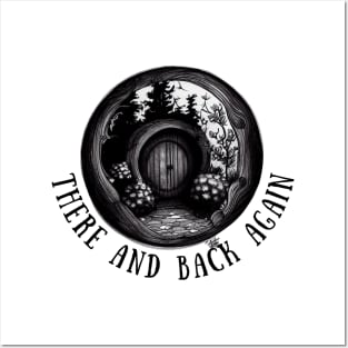 There and Back Again - Round Door - Black and White - Fantasy Posters and Art